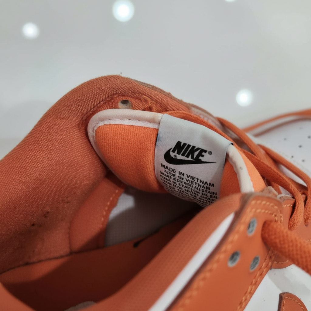 Nike Dunk Low Men's Sneakers - Orange and White