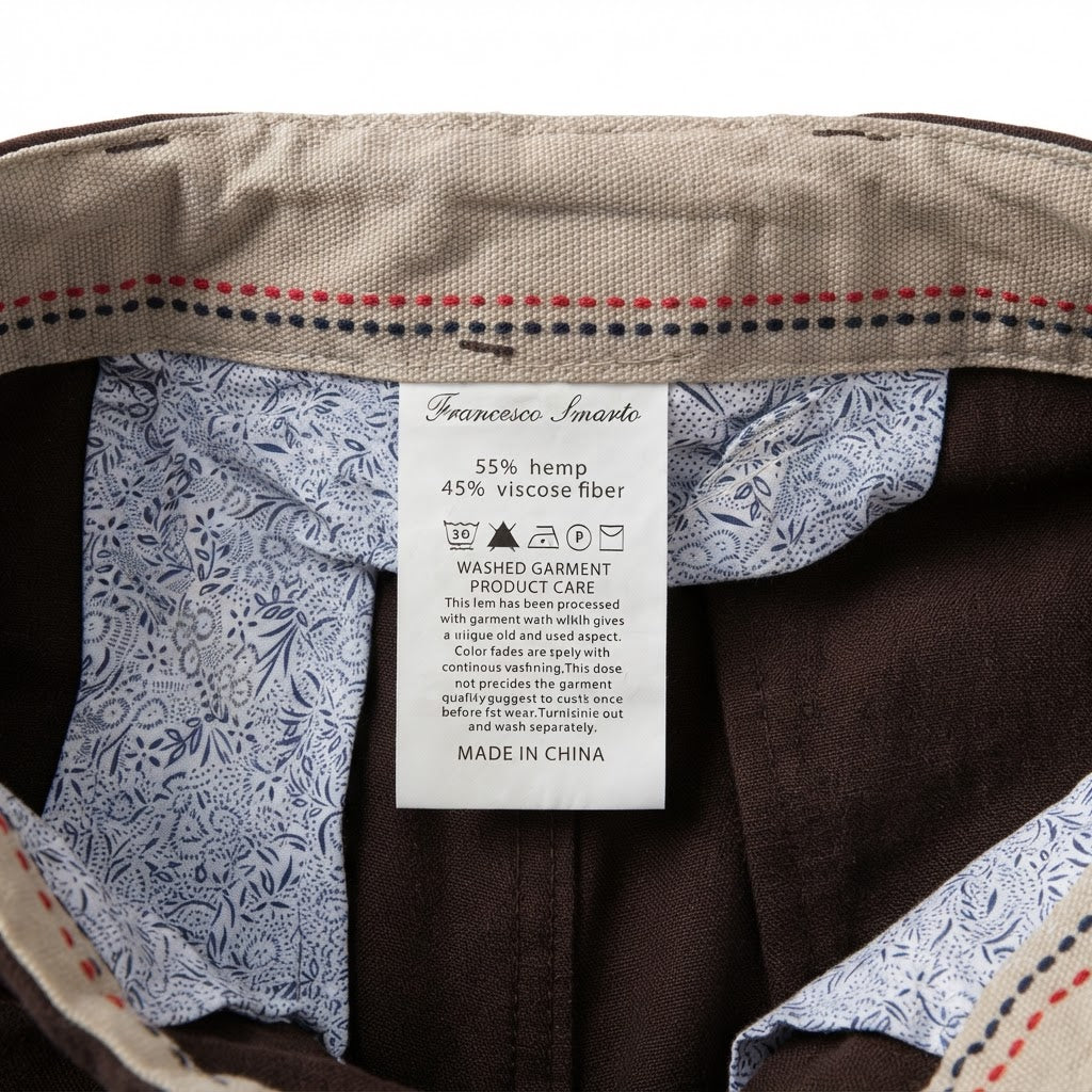 Francesco Smarto Women's Chocolate Brown Linen Blend Drawstr