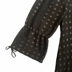 Black & Silver Metallic Dot Long Chiffon Abaya Cardigan