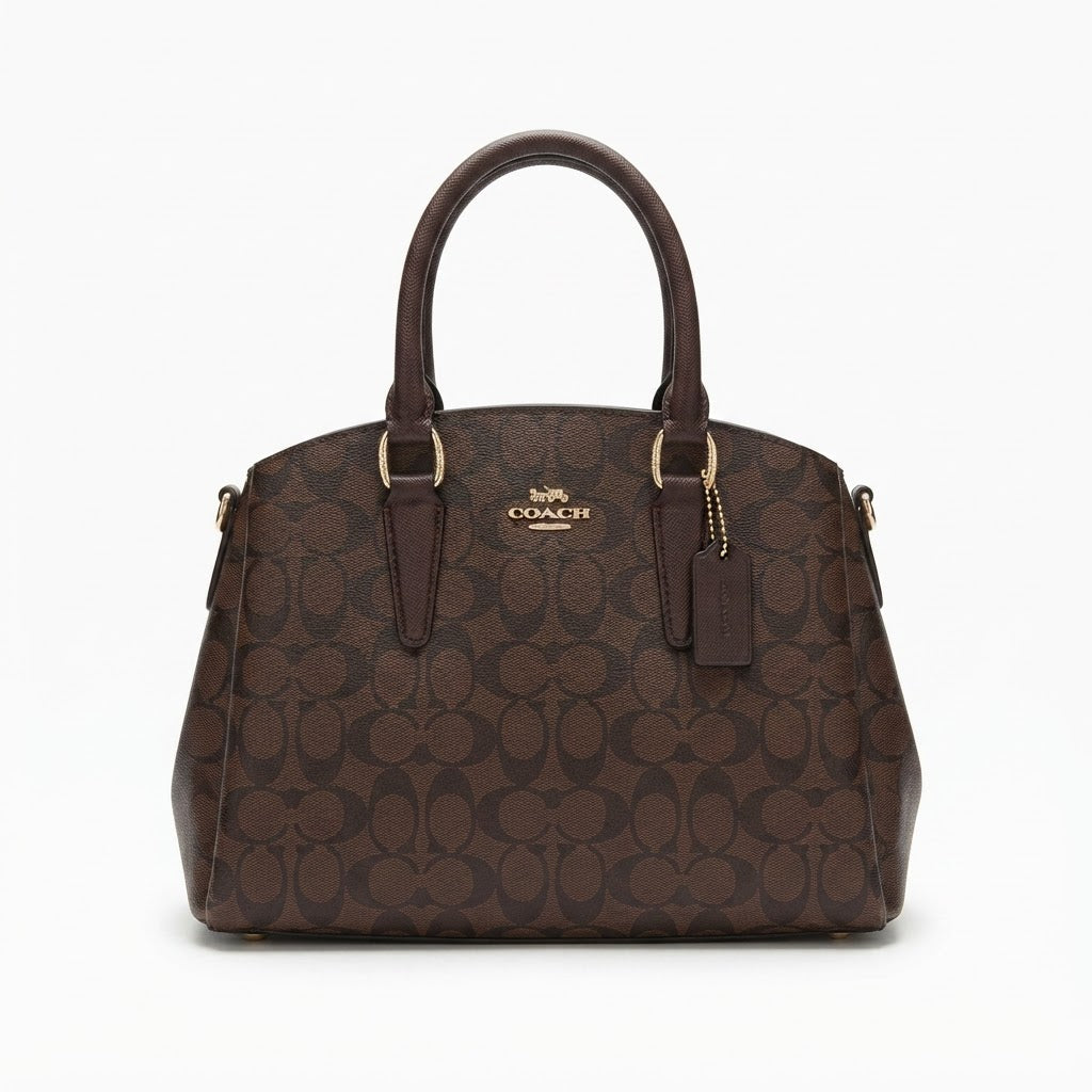COACH NEW YORK Coach Signature Monogram Brown Satchel
