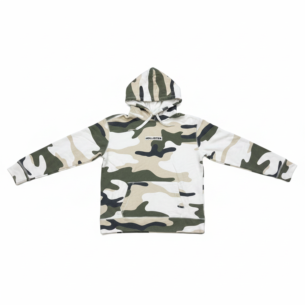 Hollister Camouflage Pullover Hoodie Men's Small