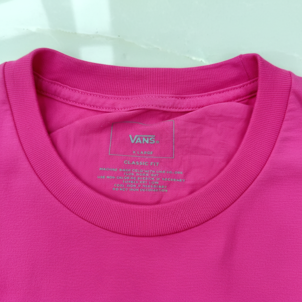 Vans Men's Magenta Pink Classic Fit Box Logo T-Shirt