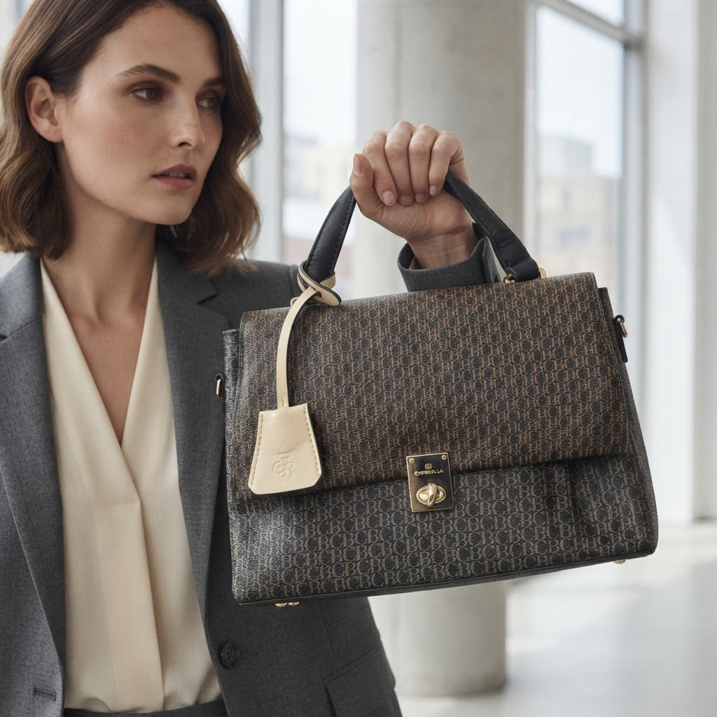 Chrisbella Monogram Top-Handle Flap Bag