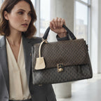 Chrisbella Monogram Top-Handle Flap Bag