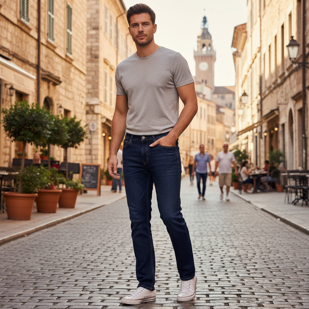 Mango Man Slim Fit Jan Dark Blue Denim Jeans