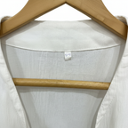 Women's White Longline Kimono with Metallic Cuffs
