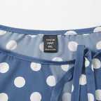Women's Royal Blue Polka Dot Peasant Blouse
