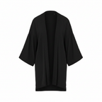 Women's Black Linen Kimono - Longer Length Back