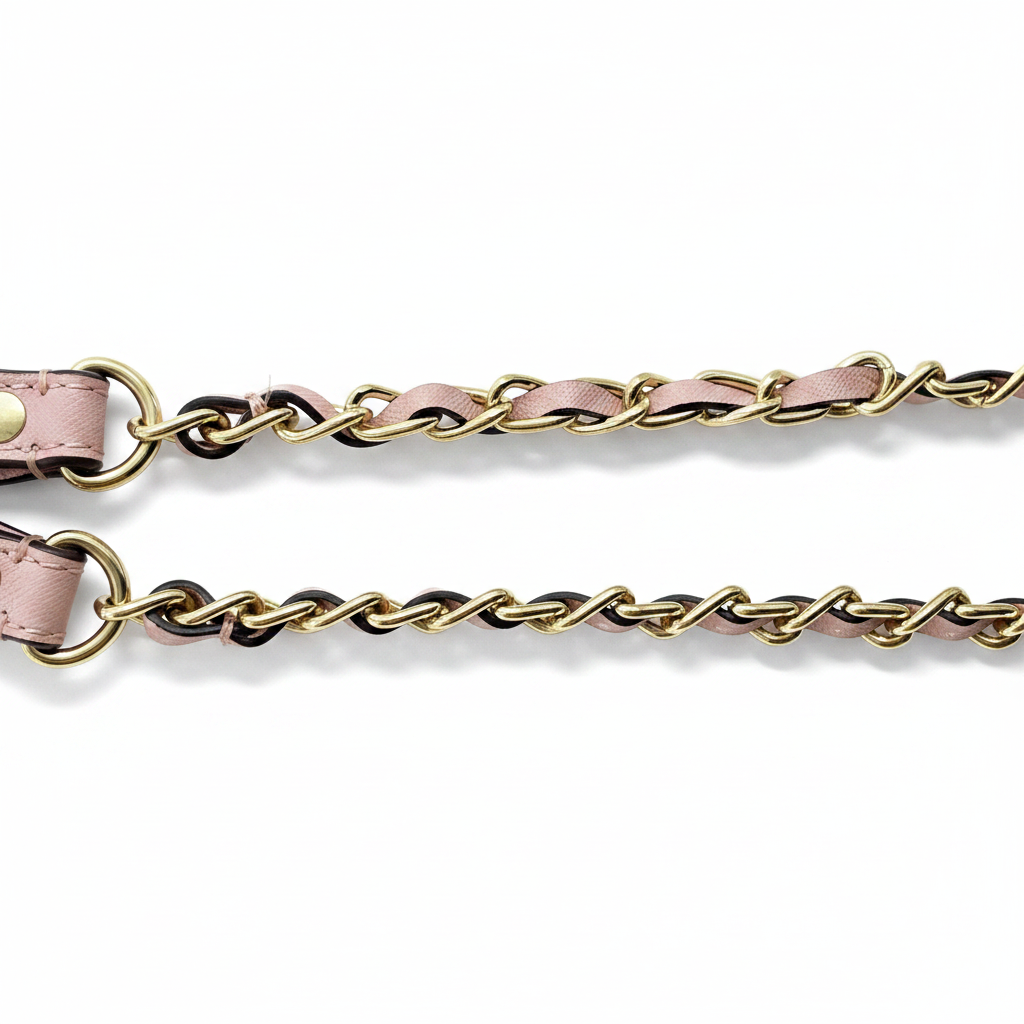 DKNY Pink Saffiano Leather Chain Shoulder Bag