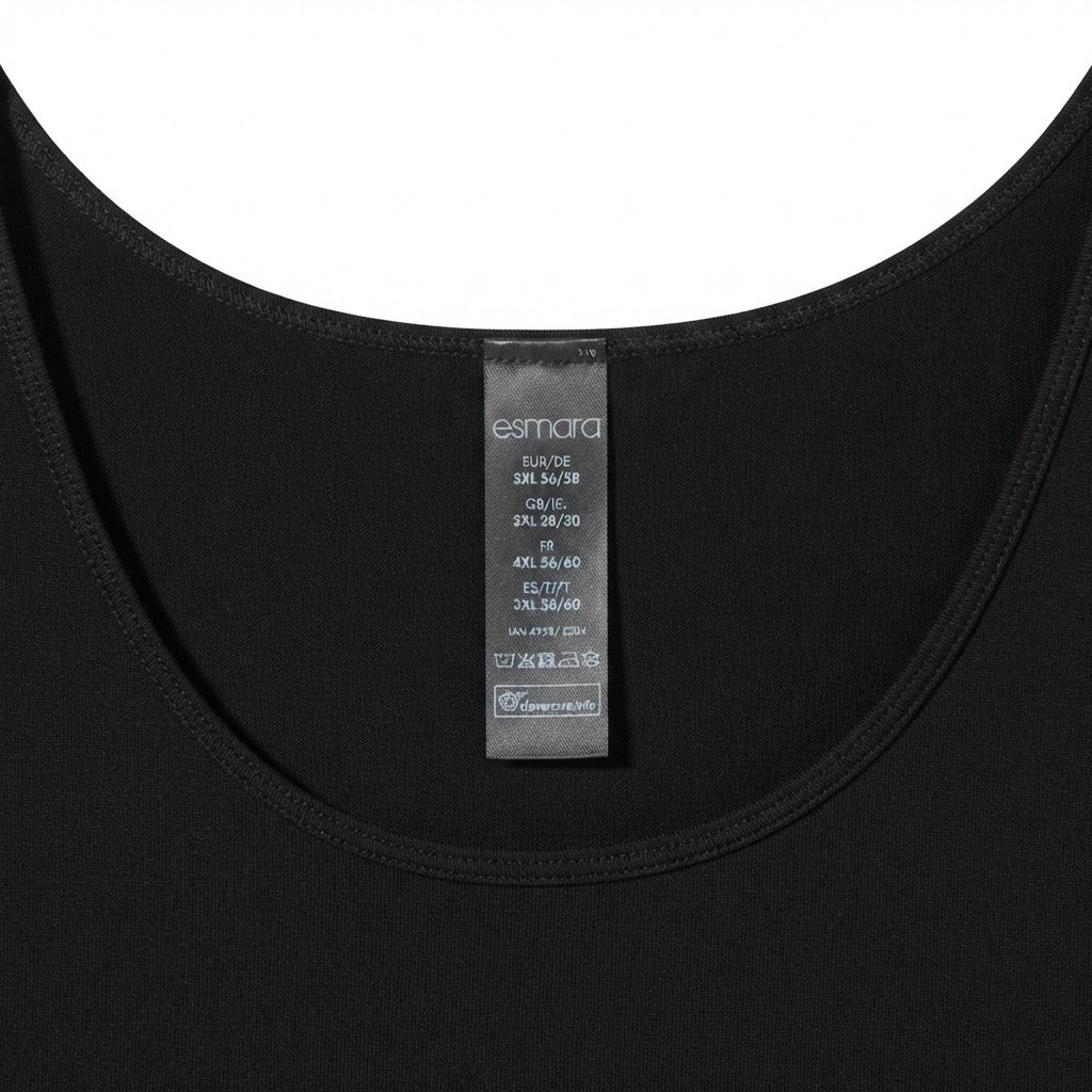 Women's Black Scoop Neck Cotton Jersey Tank Top