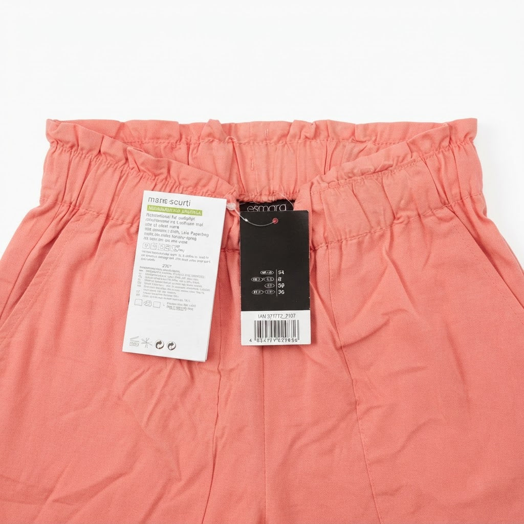 Women's Peach Ruffled Drawstring Summer Shorts