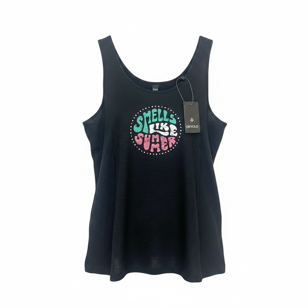 Esmara Women's Black Graphic Tank Top Smells Like Summer