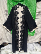 Black and Cream Lace Panel Long Tunic Kameez
