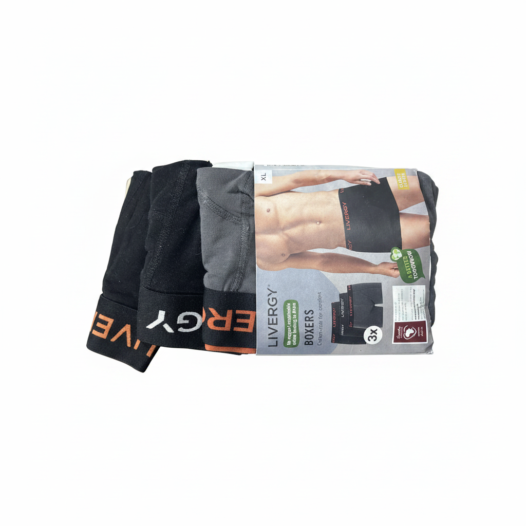 Livergy Men's Black Cotton Boxer Shorts