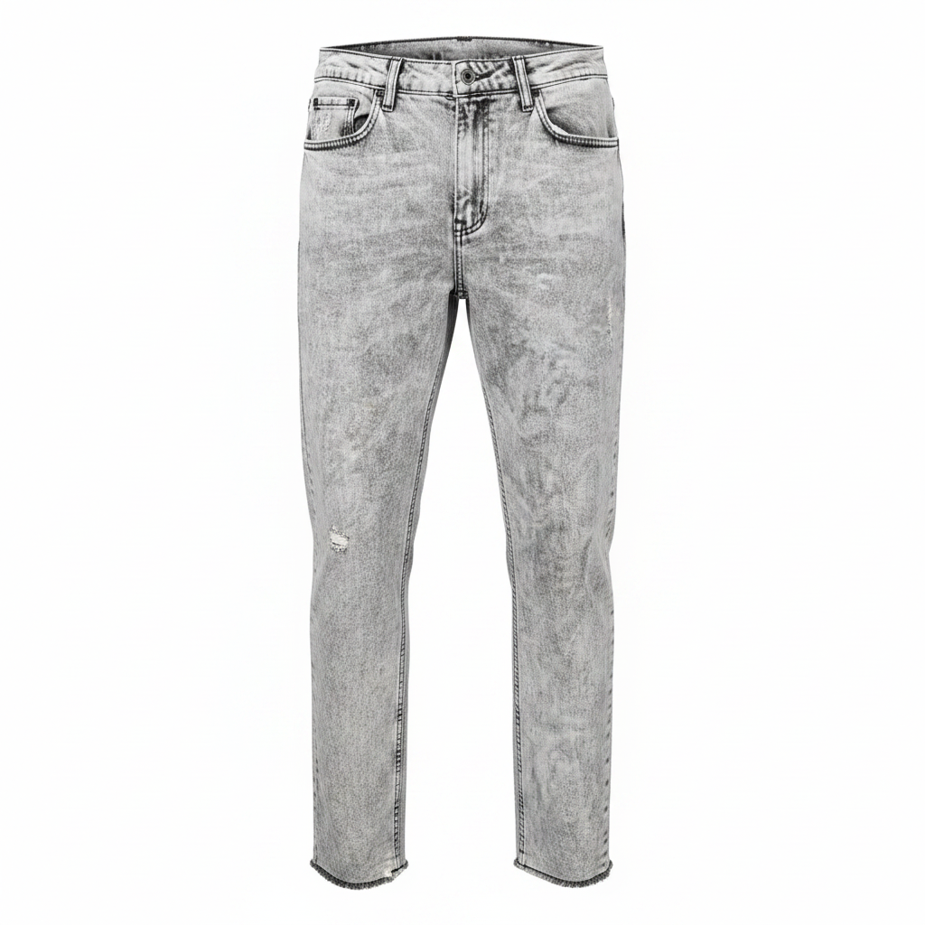 Levi's Women's Light Grey Acid Wash Raw Hem Jeans