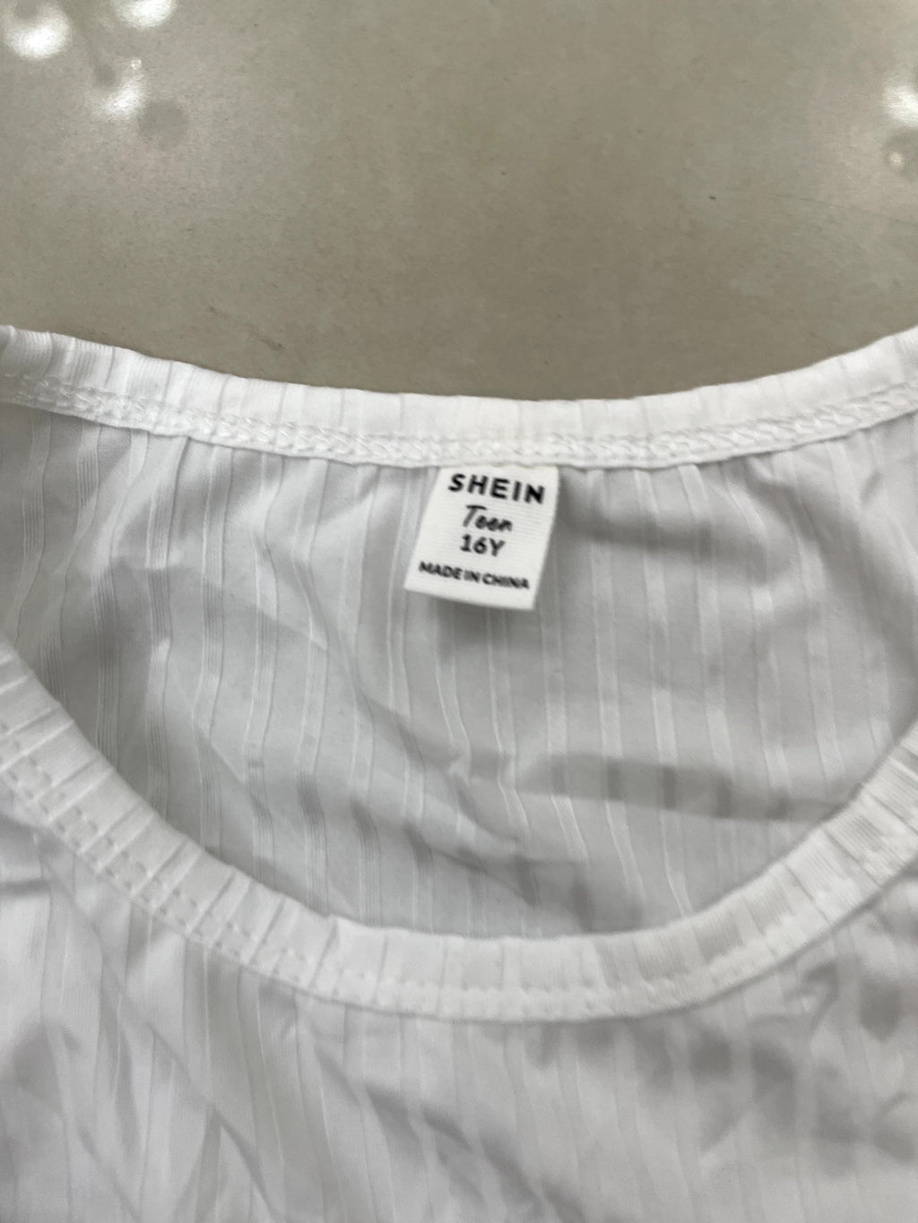 SHEIN Teen White Sleeveless Ribbed Column Tank Dress