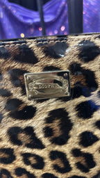 Diophy Patent Leopard Print Shoulder Tote