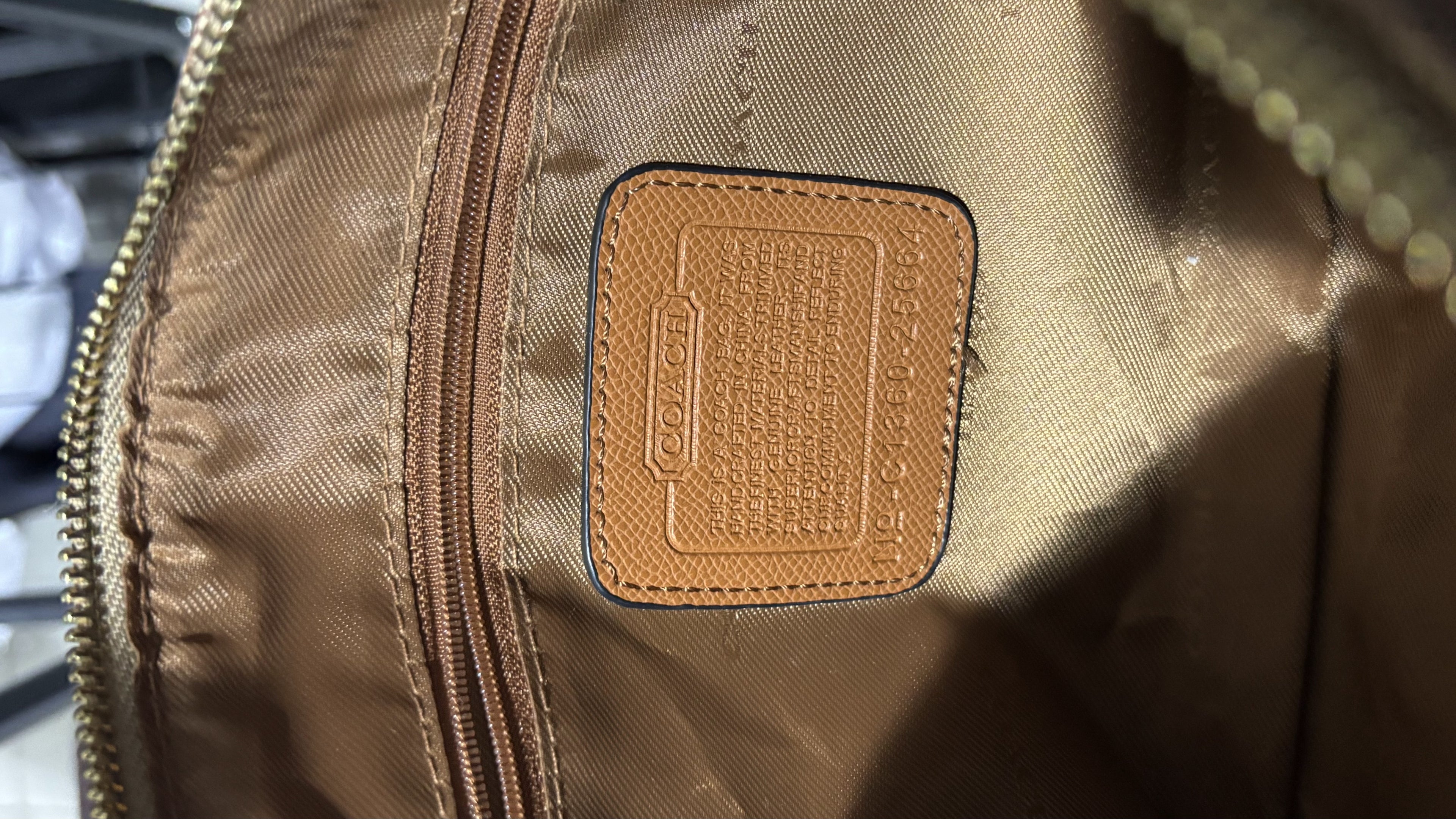COACH Brown Monogram Coated Canvas Crossbody Bag