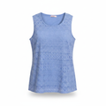 Blue Floral Lace Trim Camisole Top