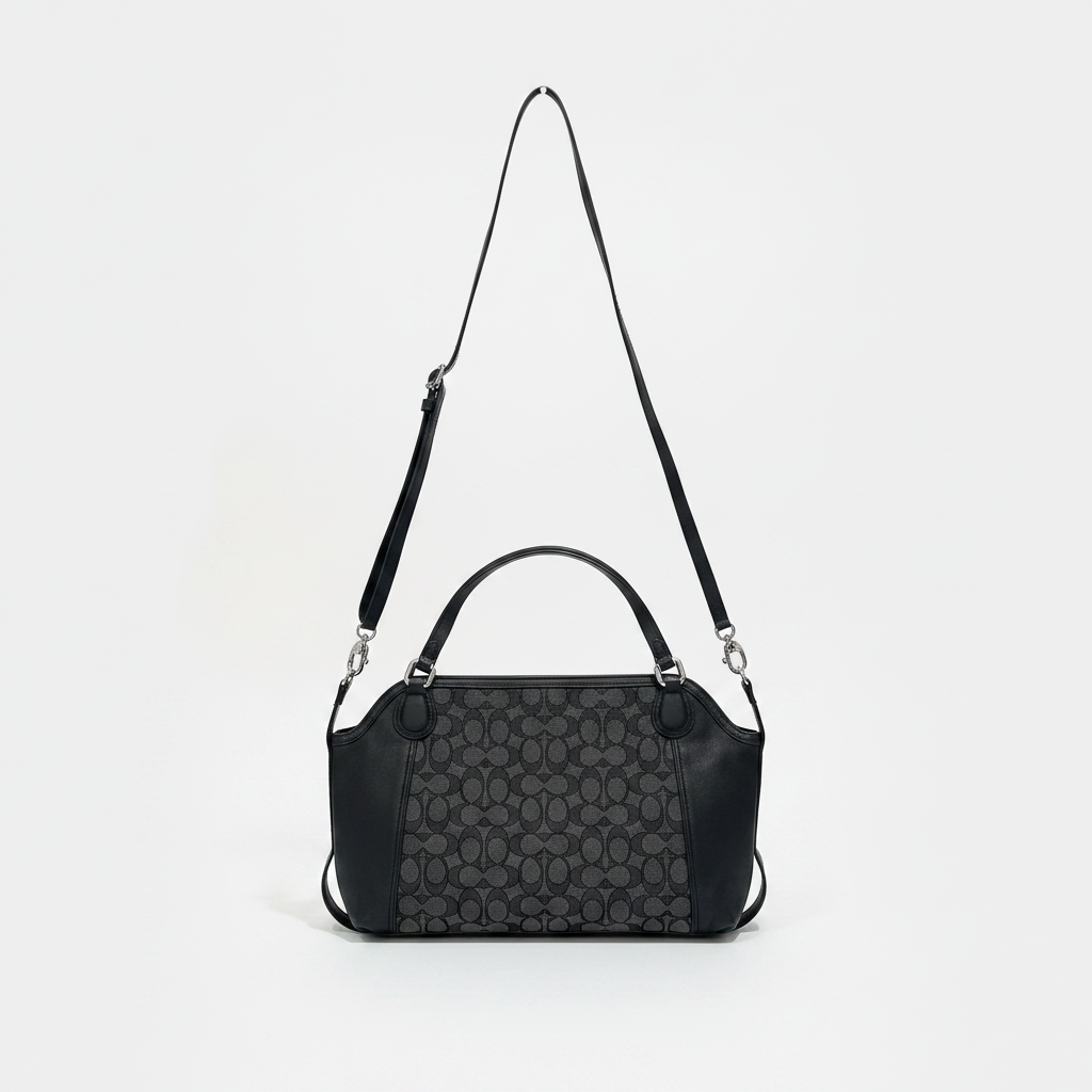 Coach Signature Canvas & Leather Shoulder Bag