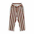 Women's Striped Wide Leg Culottes in Rust and Cream