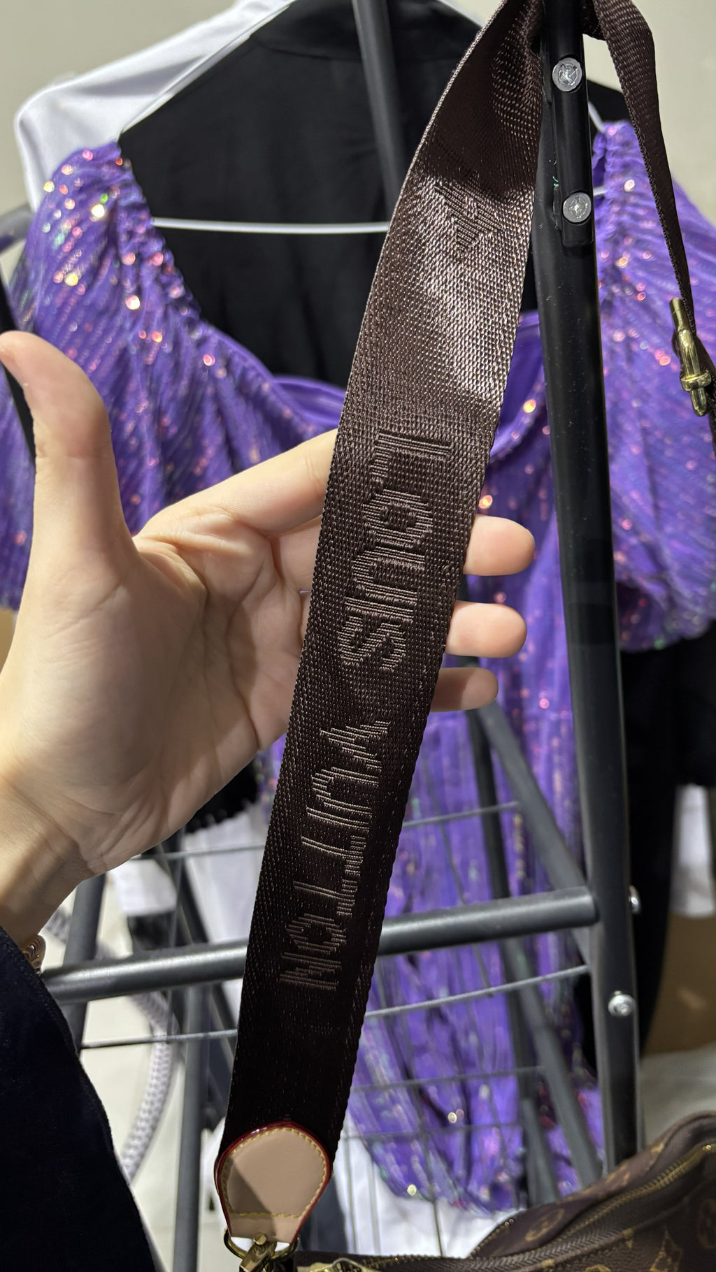 LOUIS VUITTON Monogram Canvas Crossbody Bag with Textile Str