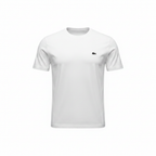 LACOSTE Women's Classic White Cotton Crew Neck T-Shirt