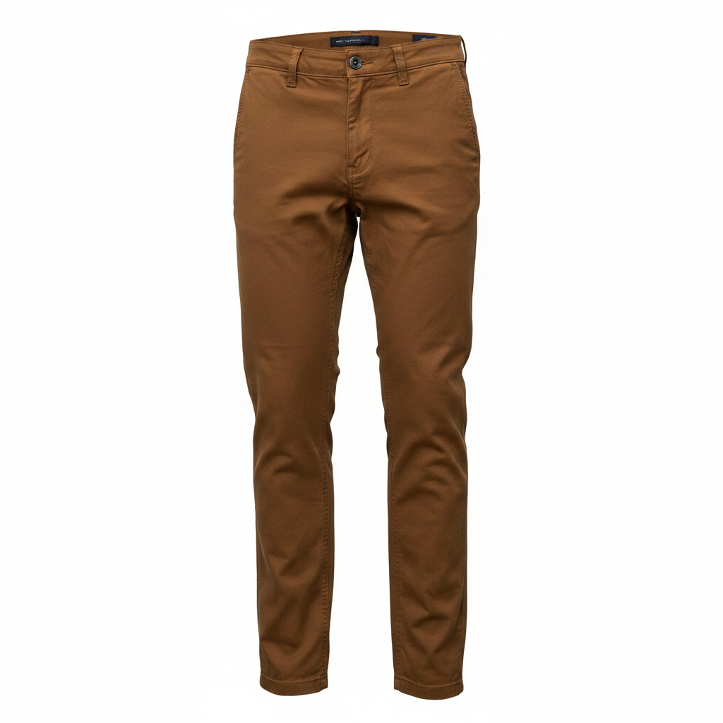 Splash Men's Tan Slim-Fit Cotton Chino Trousers