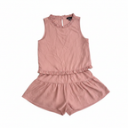 Women's Pink Ruffle Trim Sleeveless Top and Shorts Set