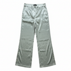Boohoo Sage Green Satin Wide Leg High Waisted Trousers