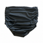 Black Off-The-Shoulder Ruched Long Sleeve Crop Top