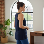 Slazenger Women's Navy Cotton Ribbed Sports Vest Top