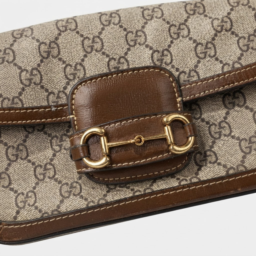 Gucci Gucci Horsebit 1955 Small GG Supreme & Leather Bag