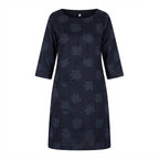 represent Deep Navy Jacquard Floral Kurta with Patch Pocket