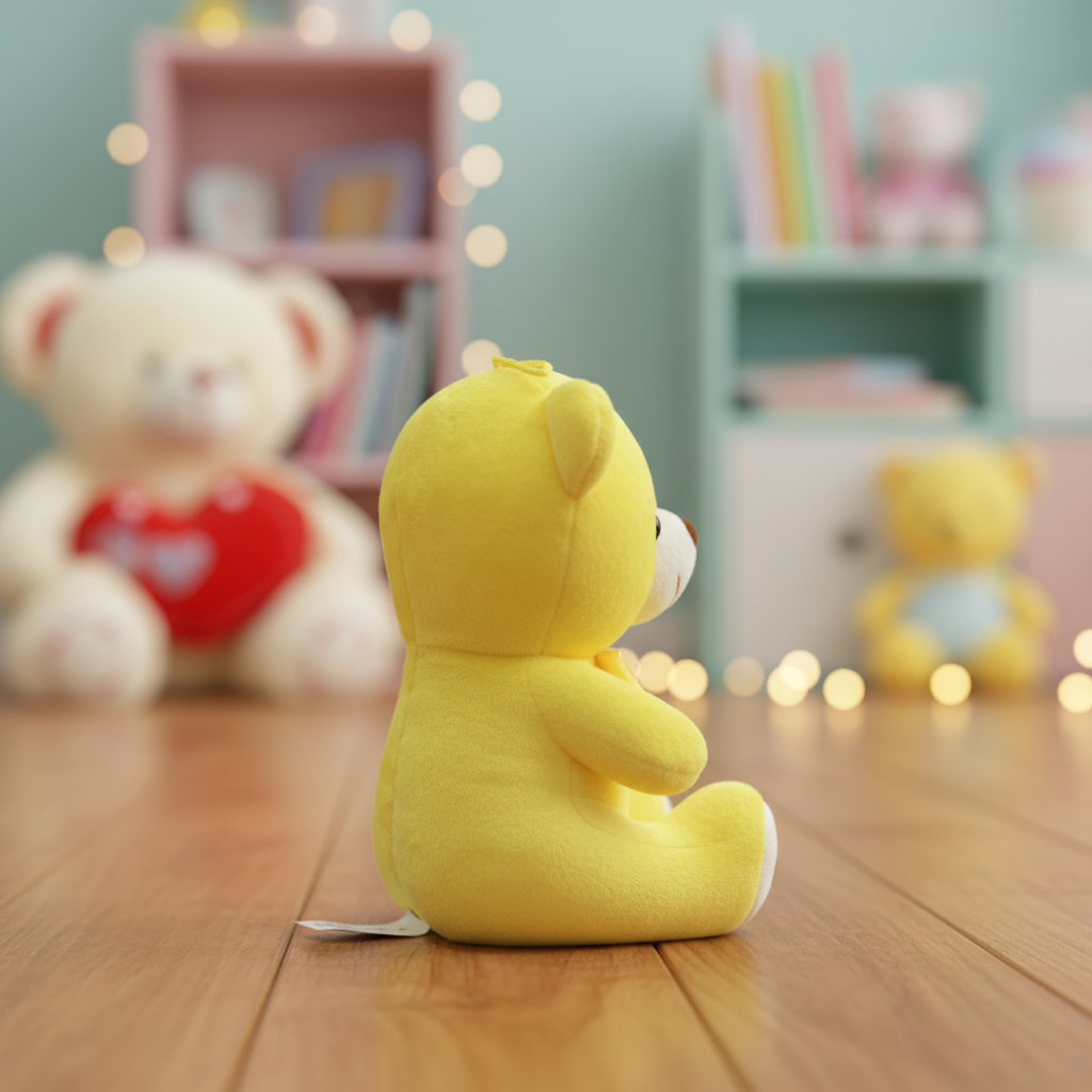 Bright Yellow Heart Emoji Plush Teddy Bear