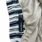 Bershka_ Women's Navy and White Striped Wide Leg Trousers
