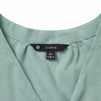 Women's Sage Green Linen Relaxed Button-Down Blouse