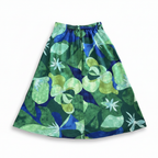 SHEIN Women's Green and Blue Tropical Floral A-Line Midi Ski