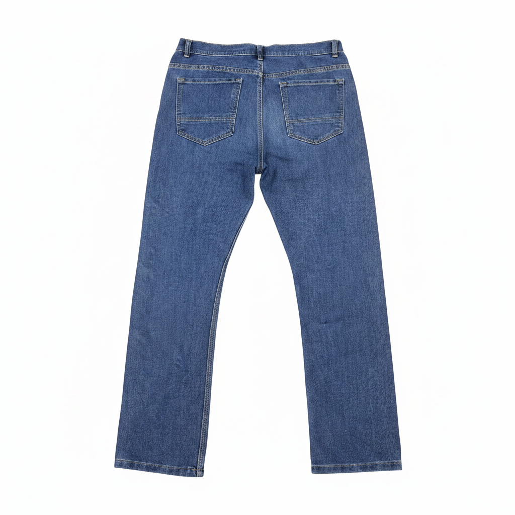 Women's Medium Blue Straight-Leg High-Waisted Denim Jeans