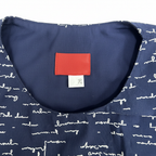 Jilax Kids' Navy Blue Script Print Belted Dress
