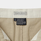 Men's Beige Straight-Leg Cotton Twill Chino Trousers