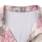 Women's Pink & Grey Tie-Dye Long Sleeve Blouse