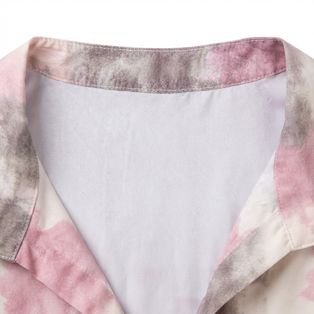 Women's Pink & Grey Tie-Dye Long Sleeve Blouse