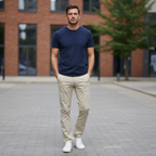 Men's Slim Fit Beige Chino Pants