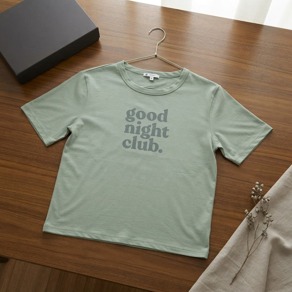 Target Sage Green Boxy Graphic T-Shirt - Good Night Club