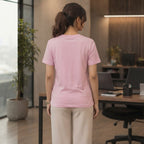DECJUBA Baby Pink Graphic T-Shirt with Margarita Slogan