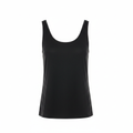 Women's Black Linen Scoop Neck Tank Top Camisole