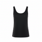 Women's Black Linen Scoop Neck Tank Top Camisole
