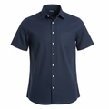 Livergy Men's Navy Blue Short Sleeve Linen Shirt