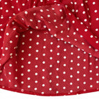 Women's Red Polka Dot Wrap Peplum Blouse
